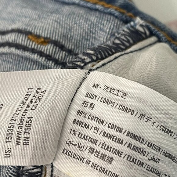 Abercrombie & Fitch Jeans 26 Curve Love 90s Slim Straight Denim Casual Ripped - Picture 8 of 8